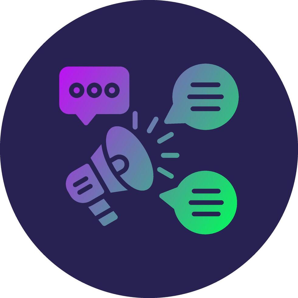 Propaganda Glyph Gradient Circle Icon Design vector