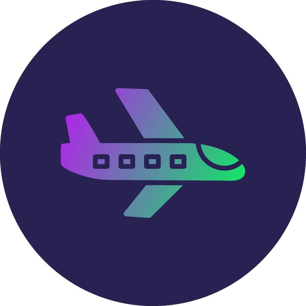Plane Glyph Gradient Circle Icon Design vector