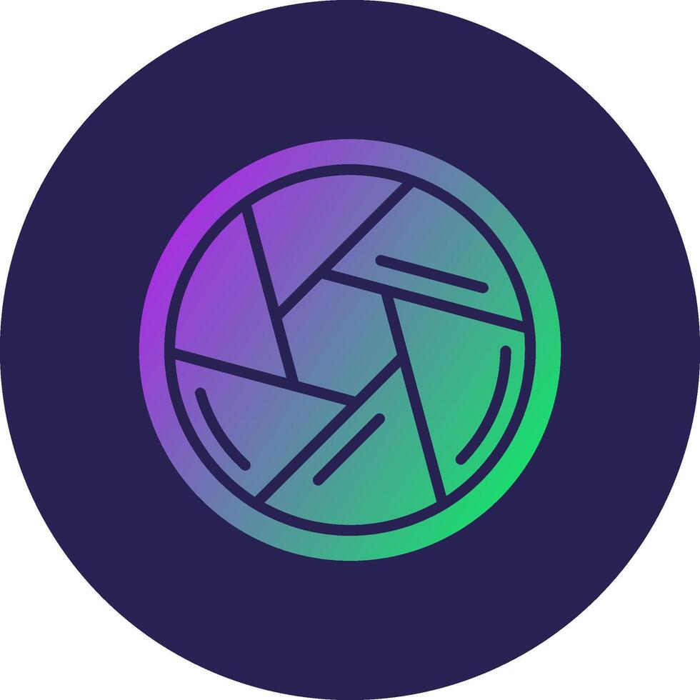 Shutter Glyph Gradient Circle Icon Design vector