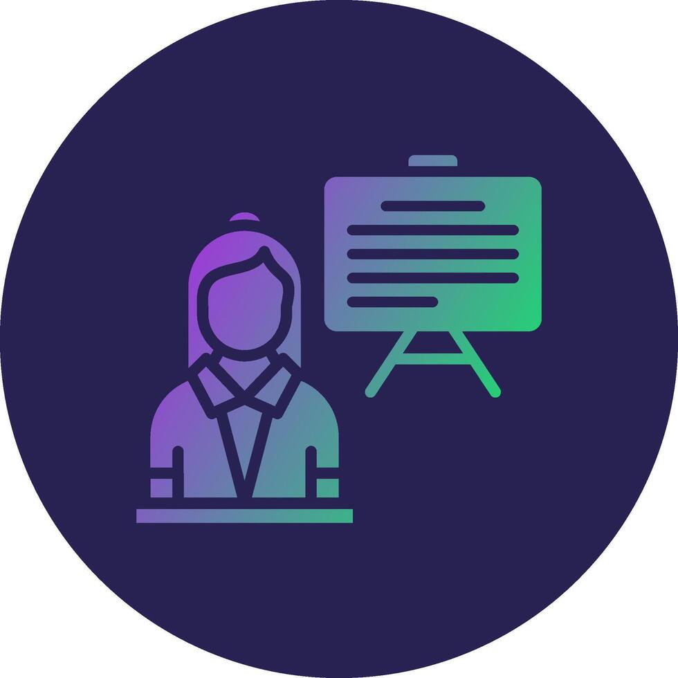 Teacher Glyph Gradient Circle Icon Design vector