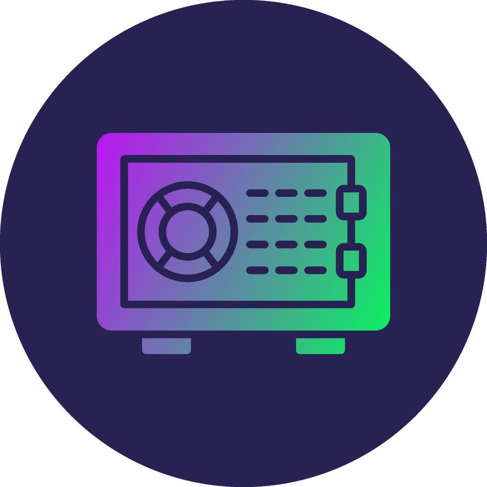 Safe Box Glyph Gradient Circle Icon Design vector