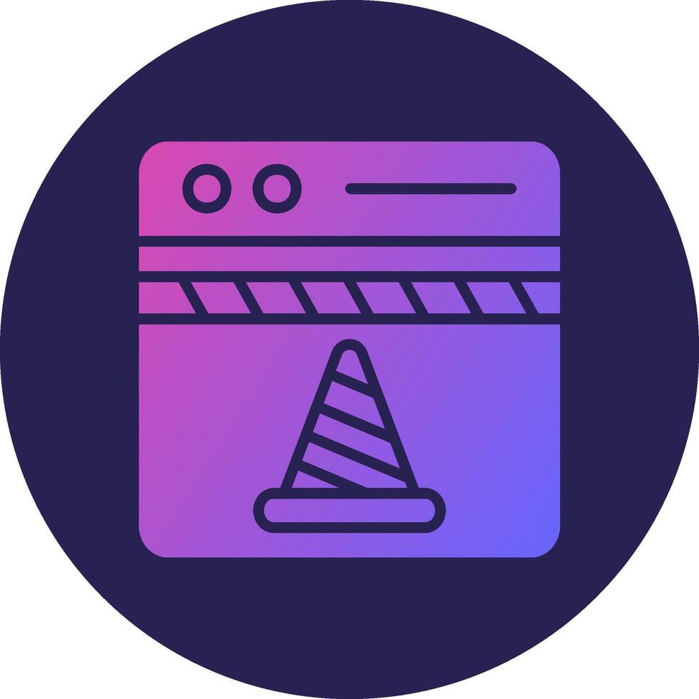 Website Under Construction Glyph Gradient Circle Icon Design vector