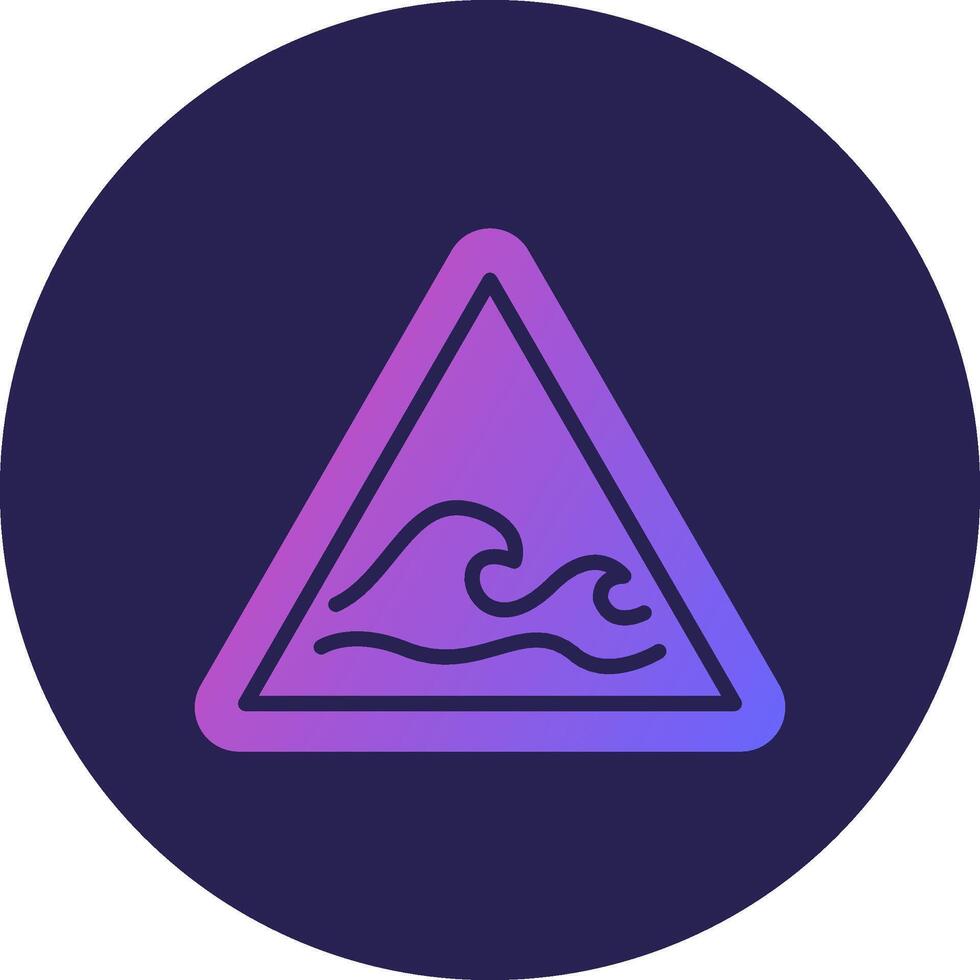 Wave Glyph Gradient Circle Icon Design vector