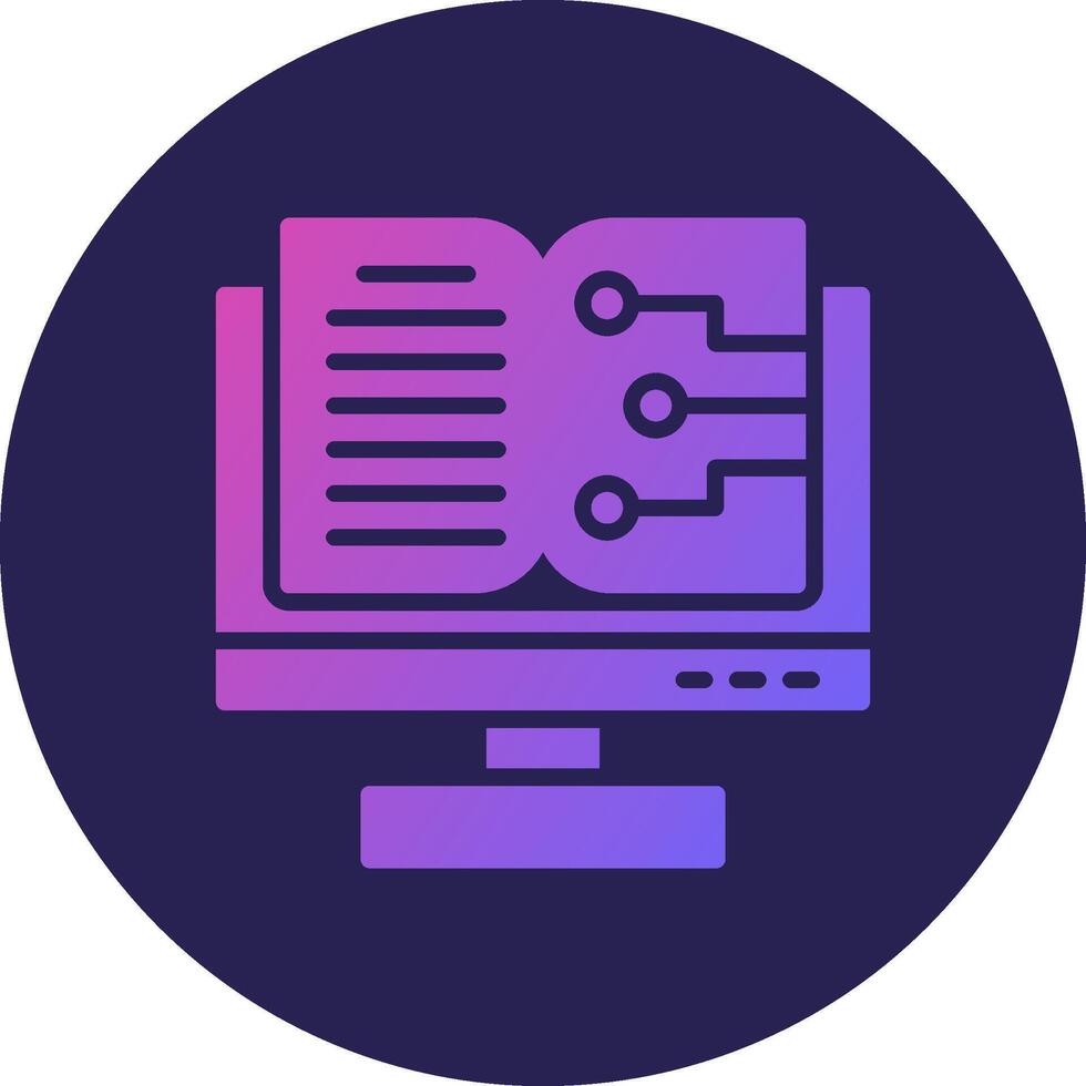 Book Glyph Gradient Circle Icon Design vector