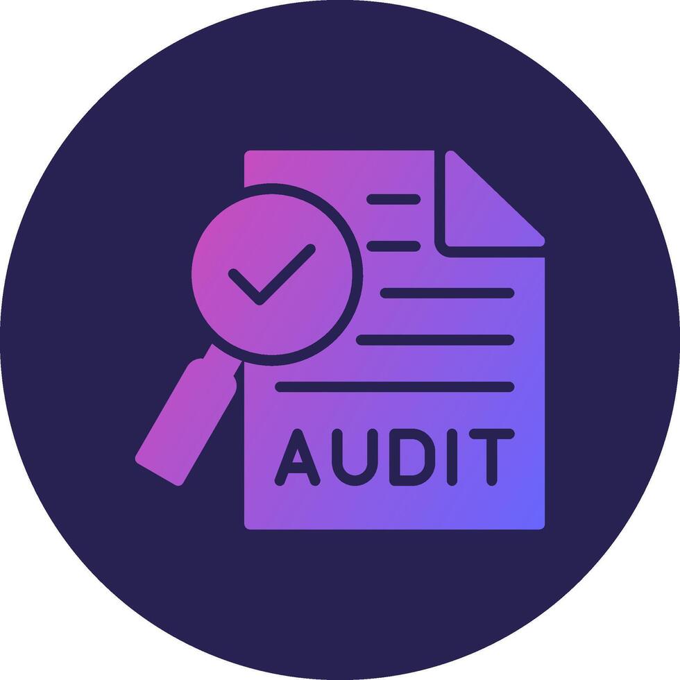 Audit Glyph Gradient Circle Icon Design vector