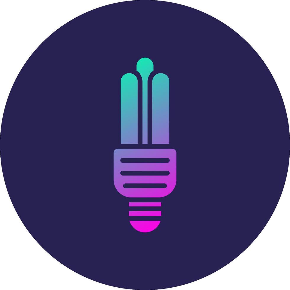 Fluorescent Light Glyph Gradient Circle Icon Design vector