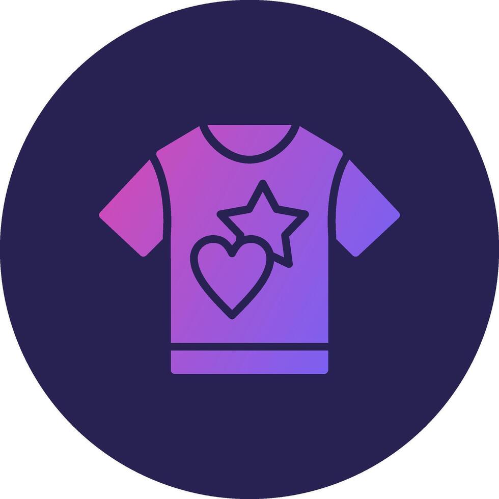 T Shirt Glyph Gradient Circle Icon Design vector