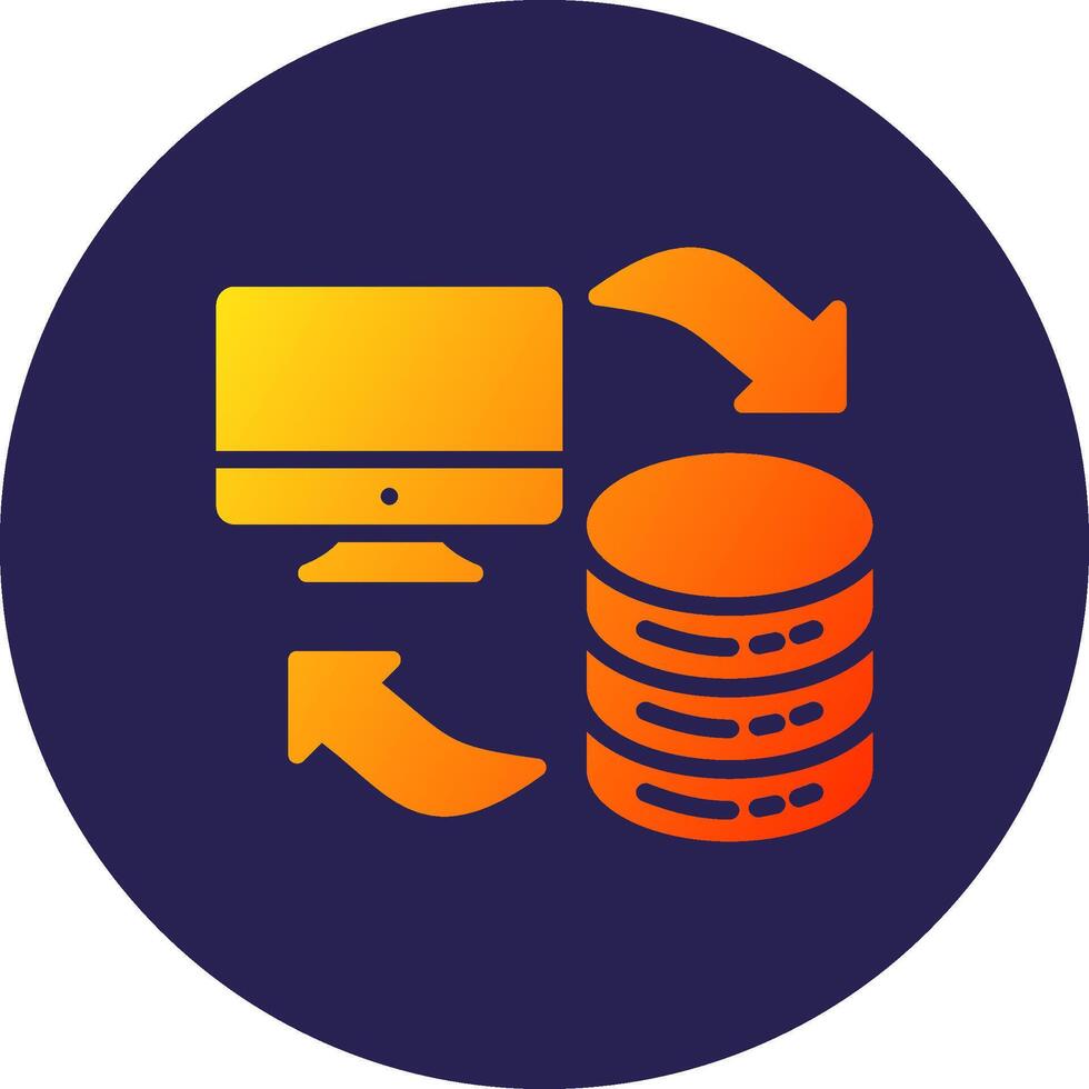 Data Sharing Glyph Gradient Circle Icon Design vector