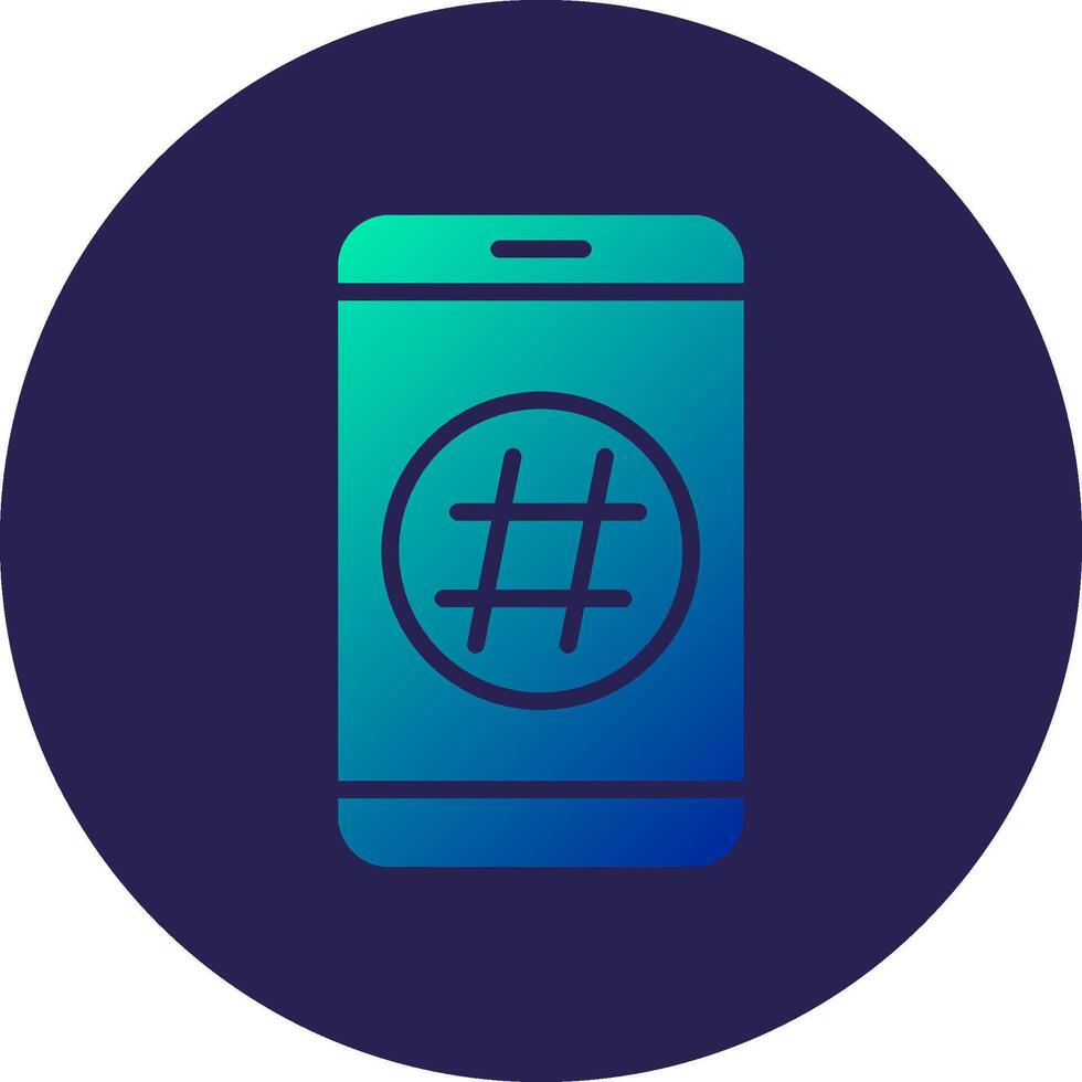 Hashtag Glyph Gradient Circle Icon Design vector