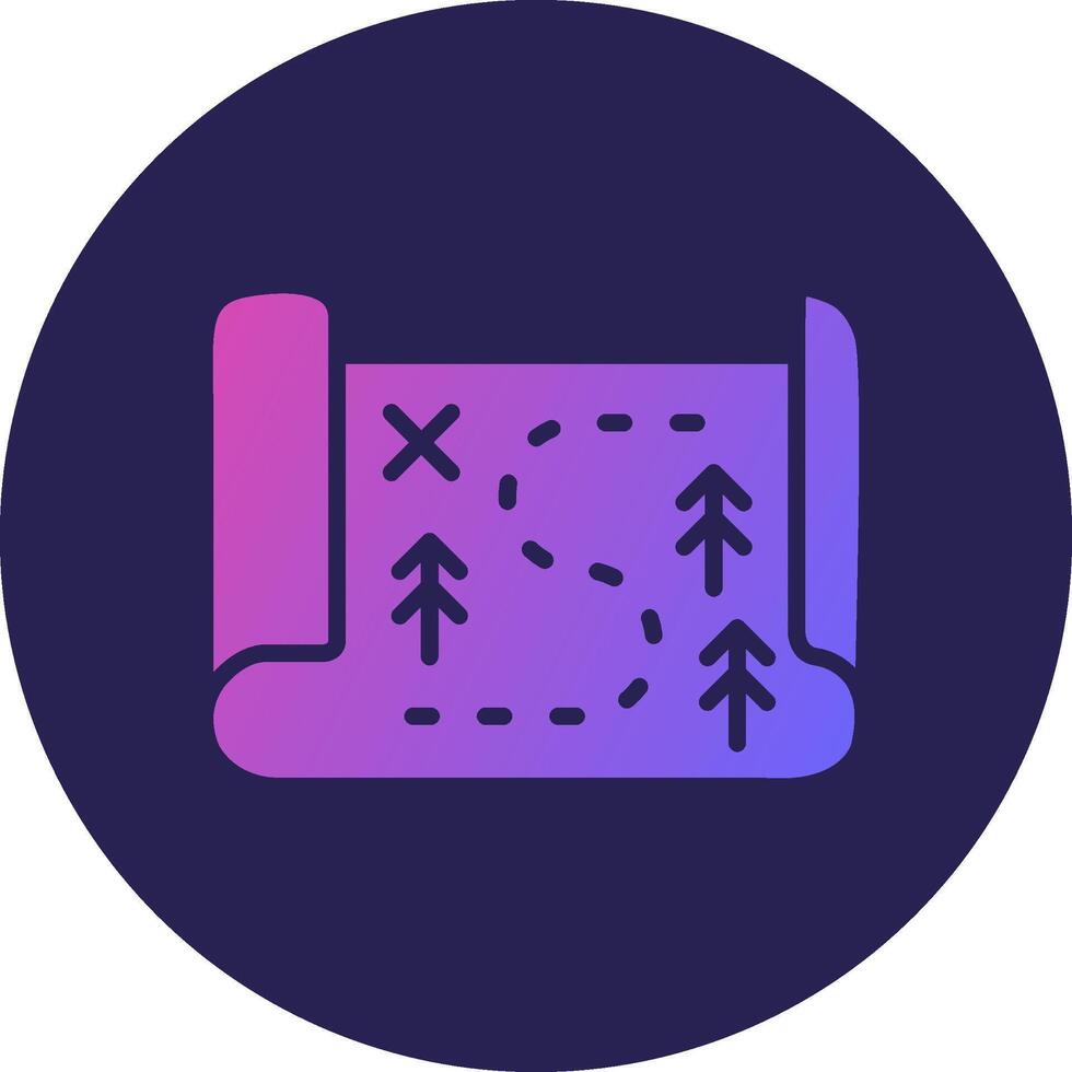 Map Glyph Gradient Circle Icon Design vector