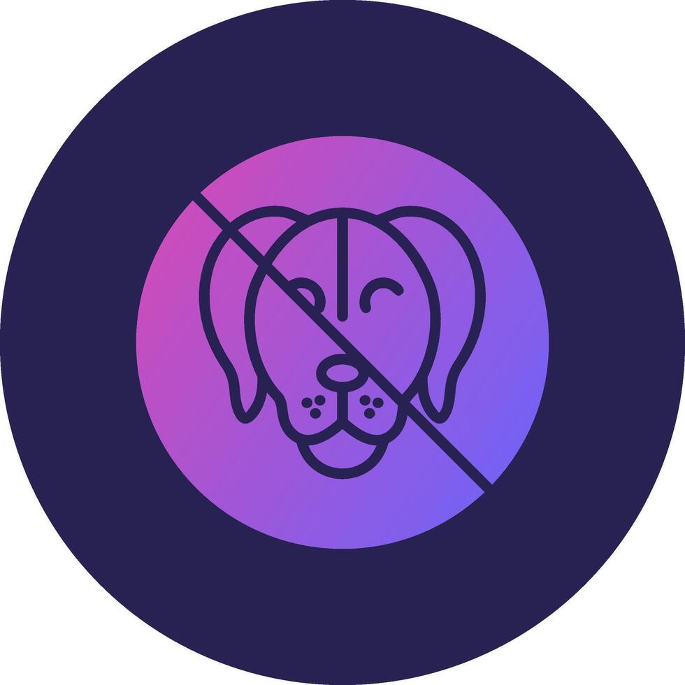 No Pets Glyph Gradient Circle Icon Design vector