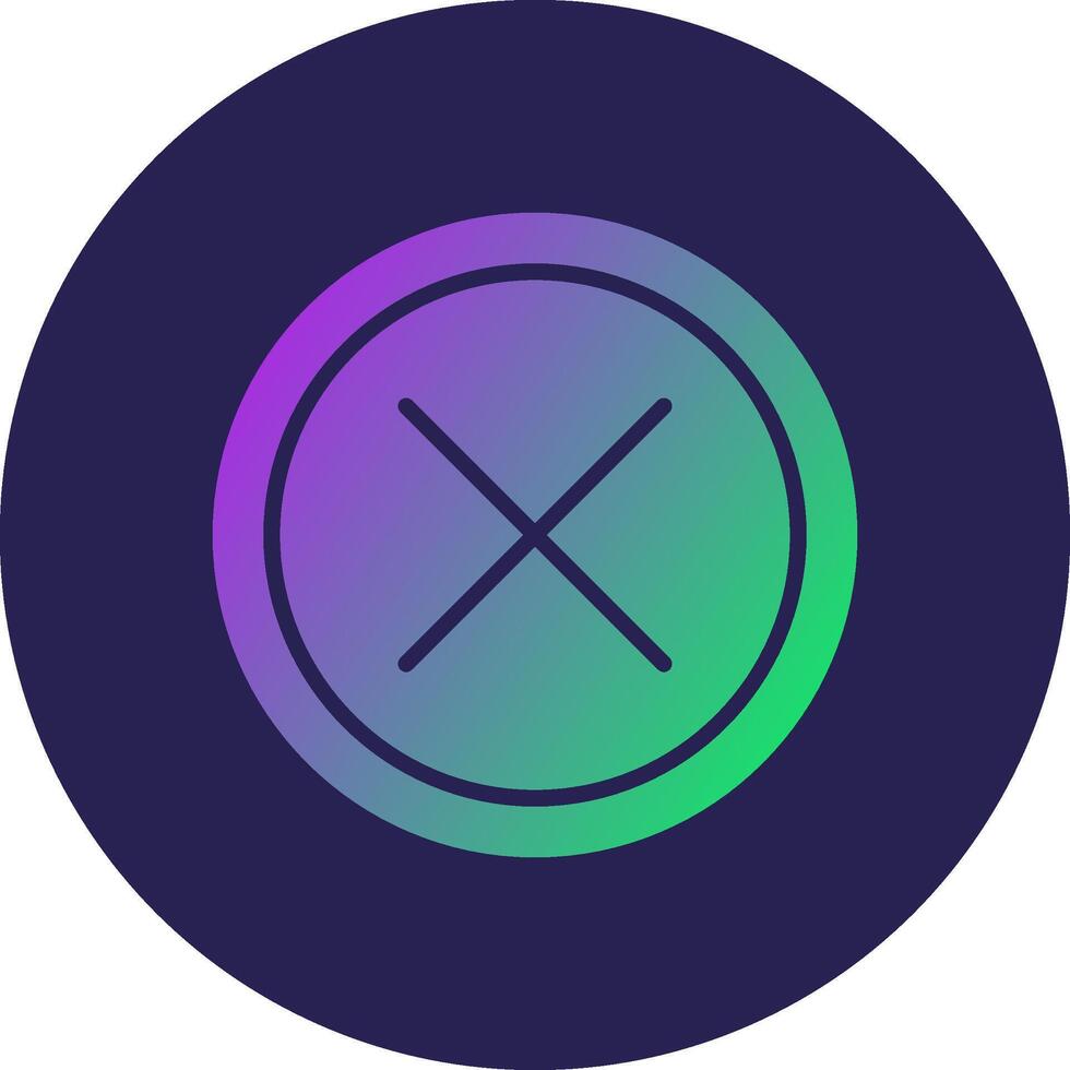 Close Glyph Gradient Circle Icon Design vector