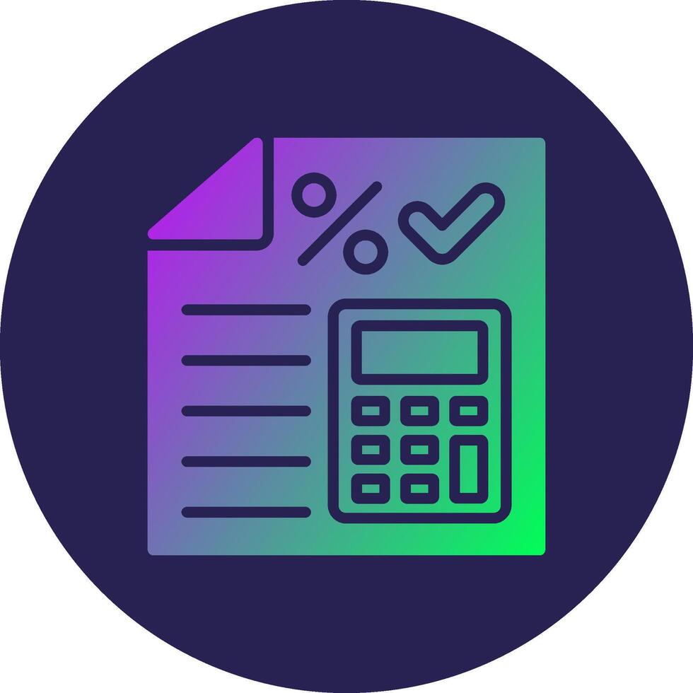 Calculation Glyph Gradient Circle Icon Design vector