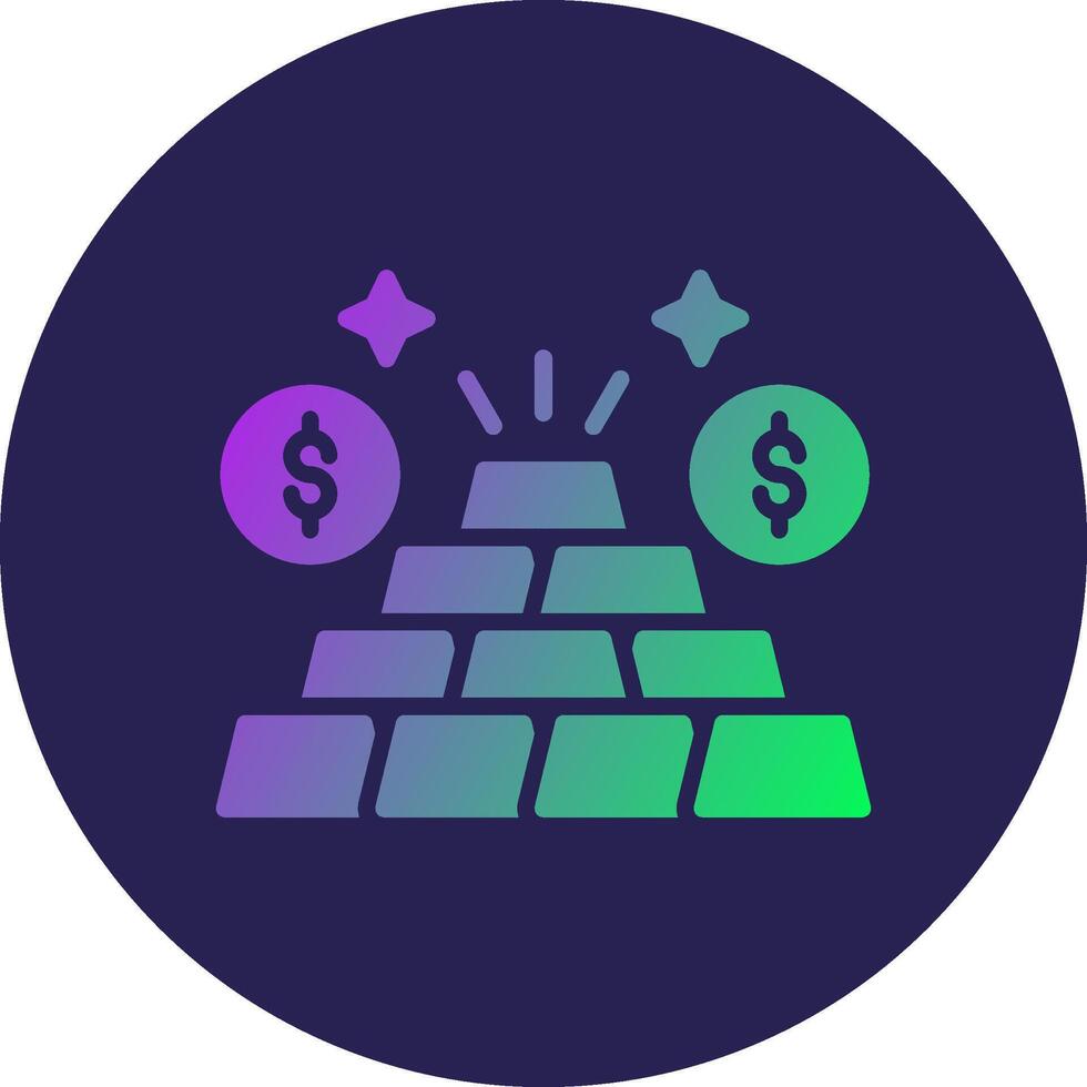 Gold Stack Glyph Gradient Circle Icon Design vector