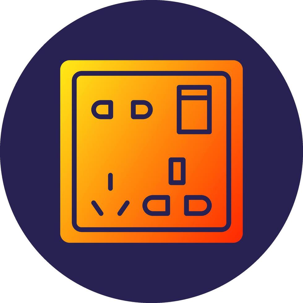 Socket Glyph Gradient Circle Icon Design vector