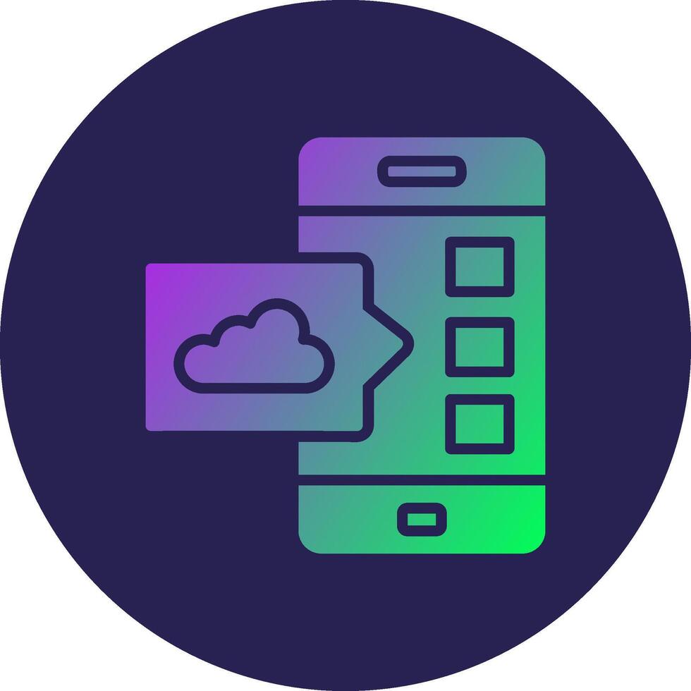 Application Glyph Gradient Circle Icon Design vector