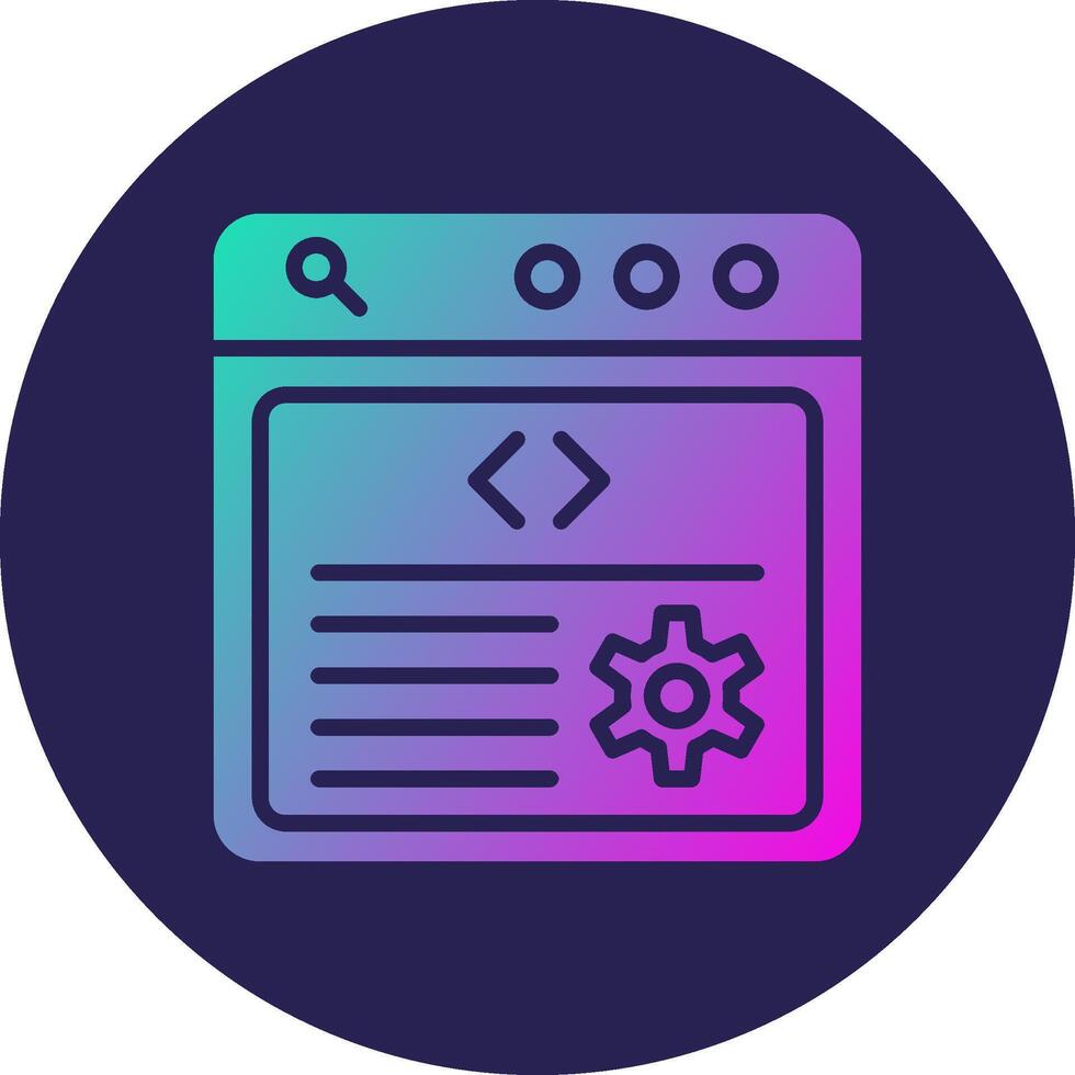 Backend Glyph Gradient Circle Icon Design vector
