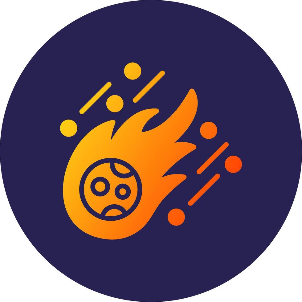 Meteor Glyph Gradient Circle Icon Design vector