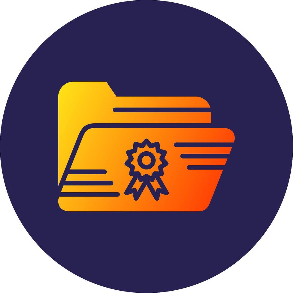 Certificate Glyph Gradient Circle Icon Design vector