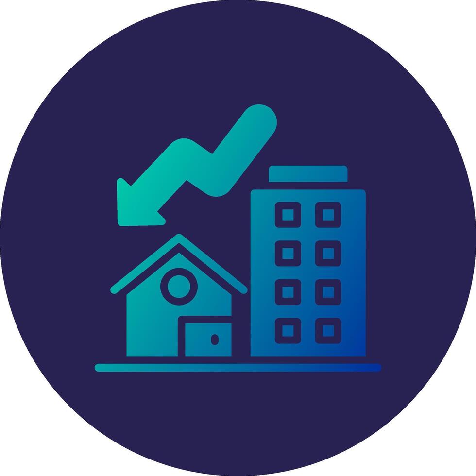 Real Estate Glyph Gradient Circle Icon Design vector