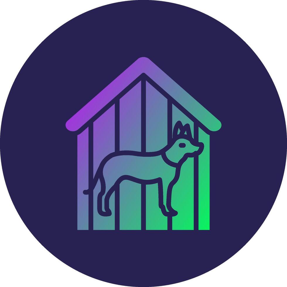 Dog Shelter Glyph Gradient Circle Icon Design vector