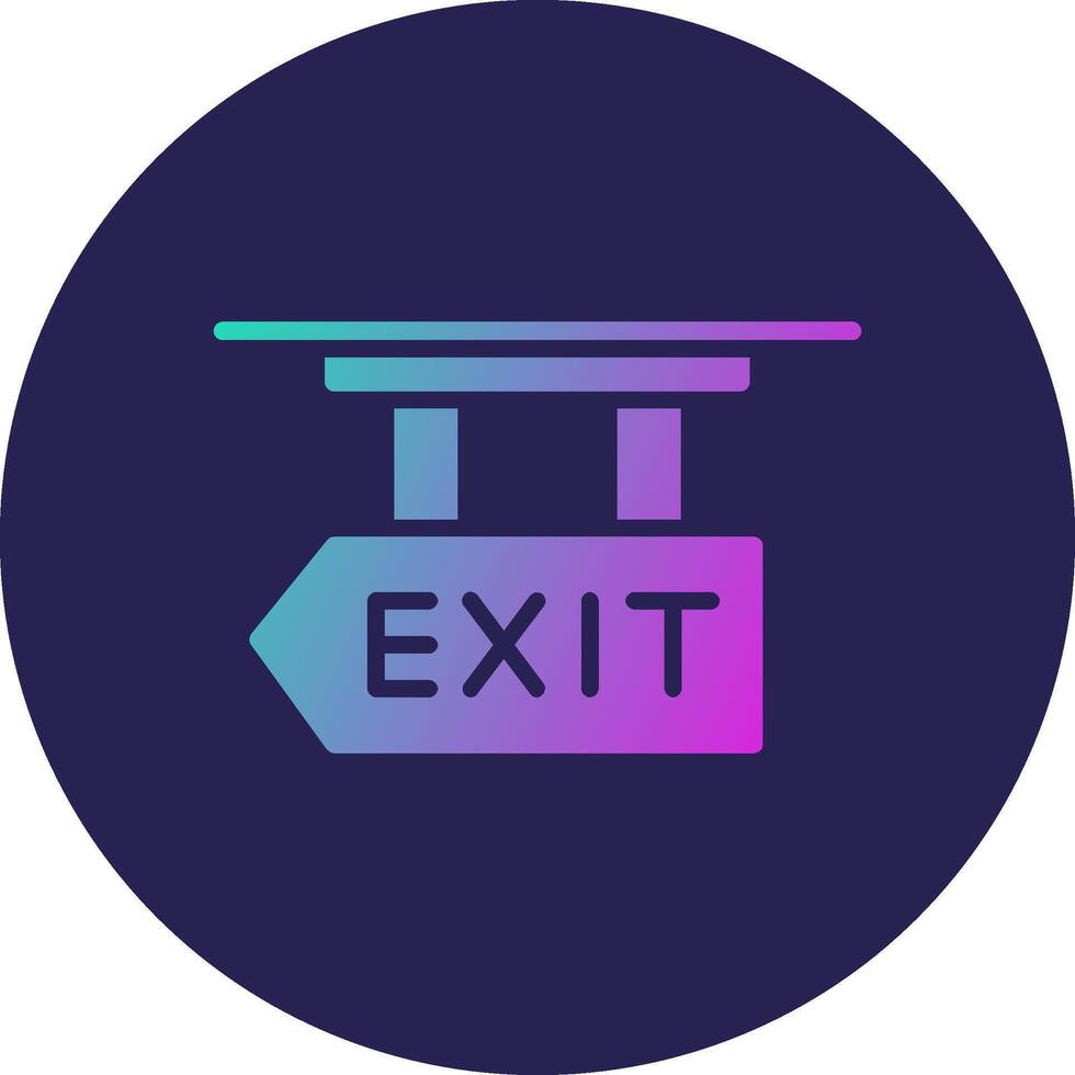 Exit Glyph Gradient Circle Icon Design vector