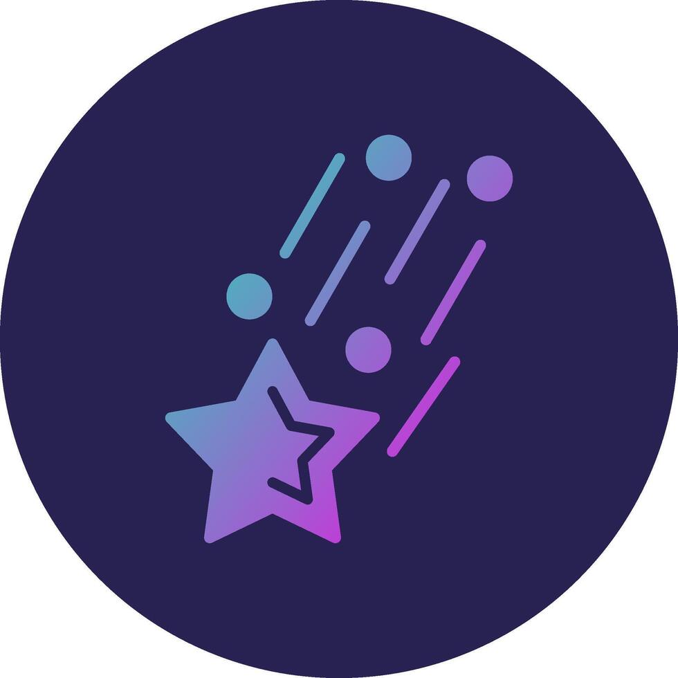 Falling Star Glyph Gradient Circle Icon Design vector