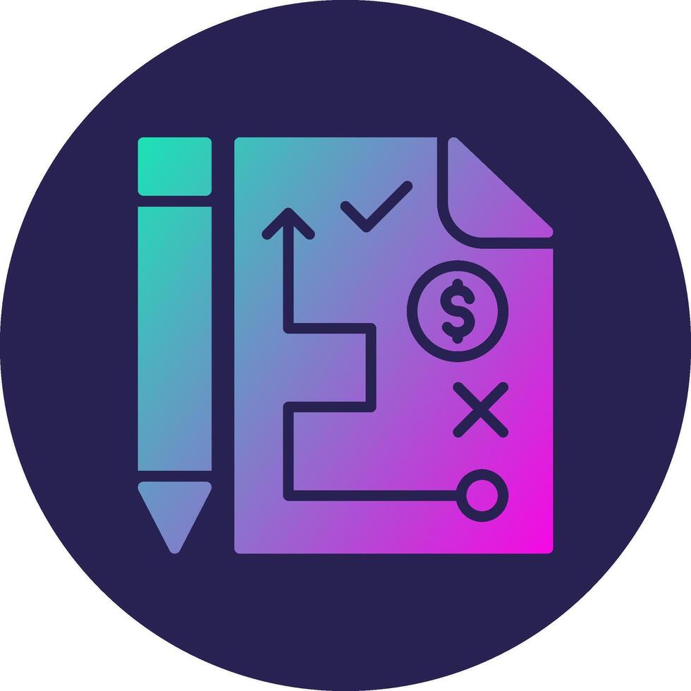 Planning Glyph Gradient Circle Icon Design vector
