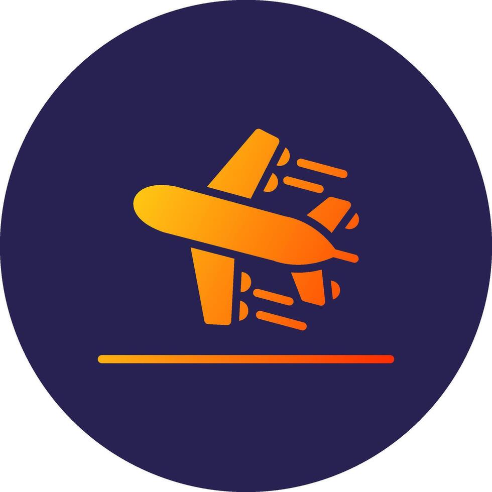 Departure Glyph Gradient Circle Icon Design vector