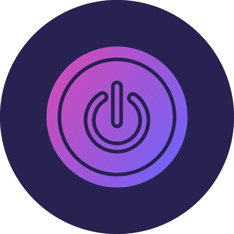 Power Button Glyph Gradient Circle Icon Design vector