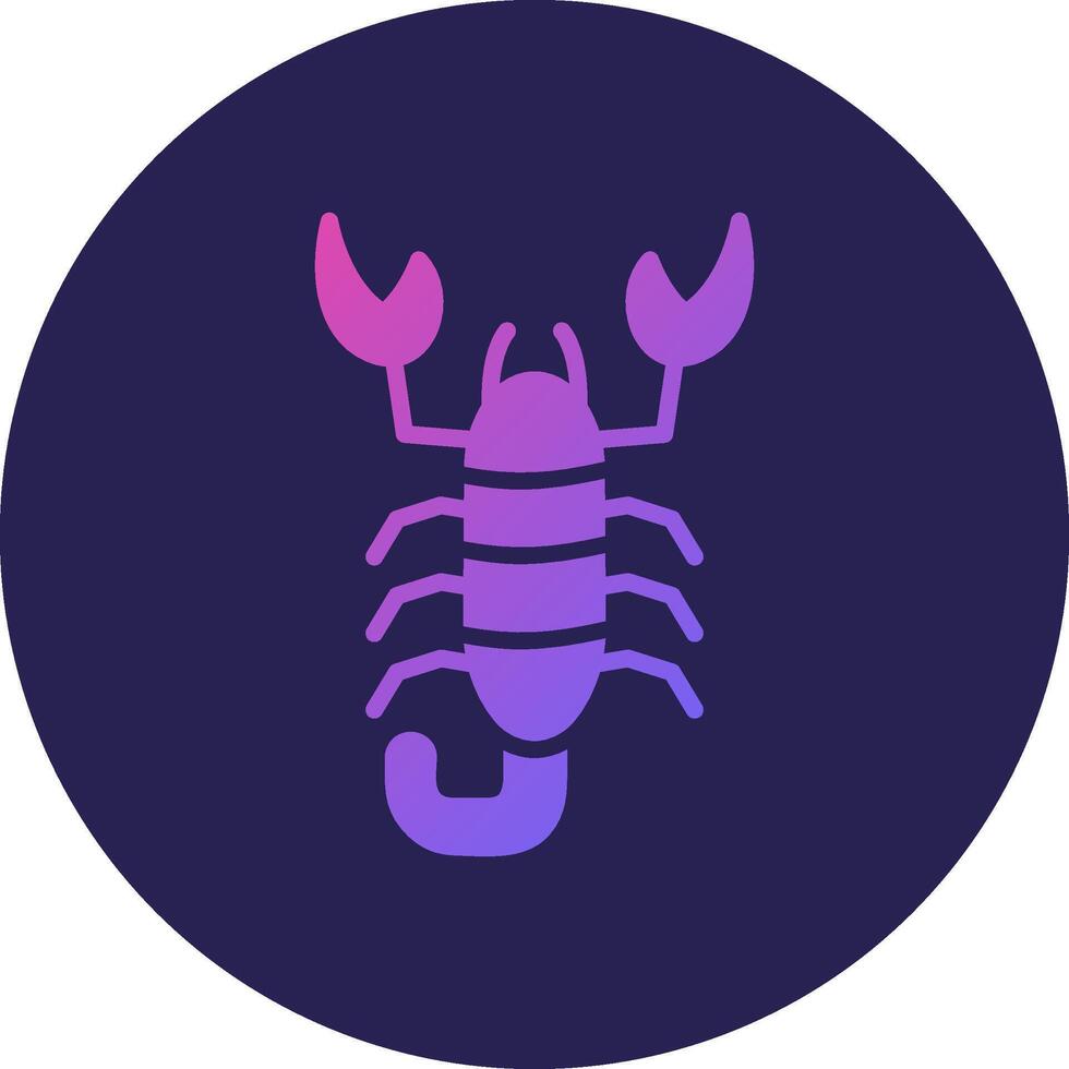 Scorpion Glyph Gradient Circle Icon Design vector