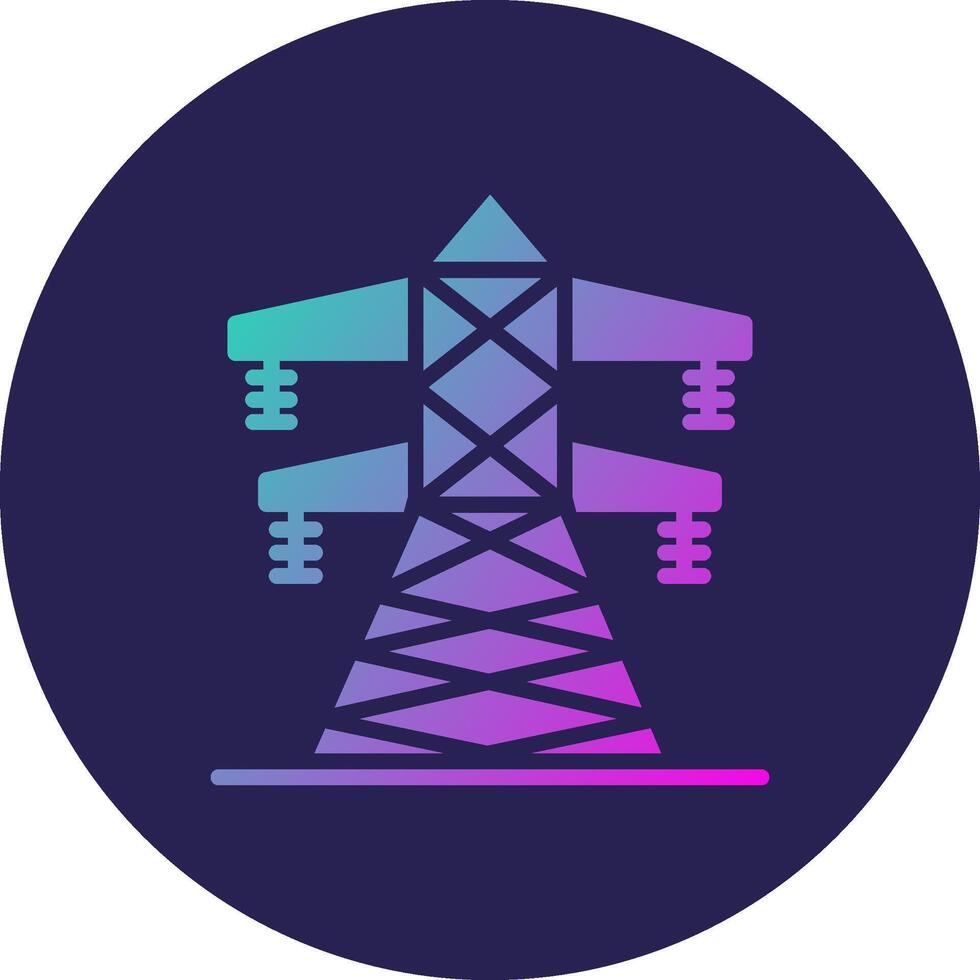 Transmission Tower Glyph Gradient Circle Icon Design vector