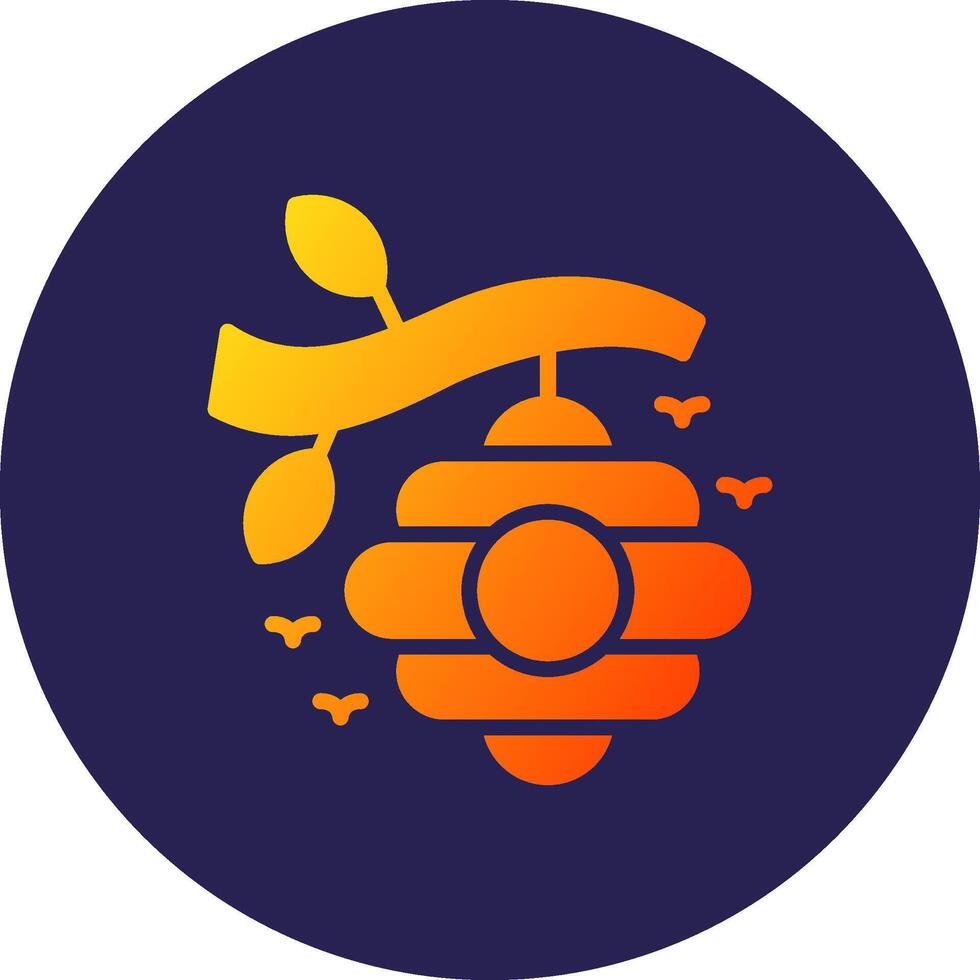 Beehive Glyph Gradient Circle Icon Design vector