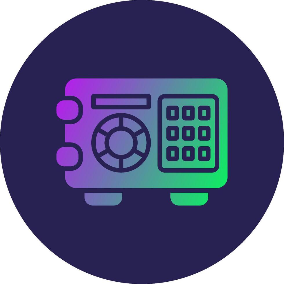 Safe Box Glyph Gradient Circle Icon Design vector
