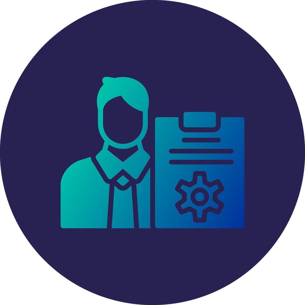 Project Manager Glyph Gradient Circle Icon Design vector