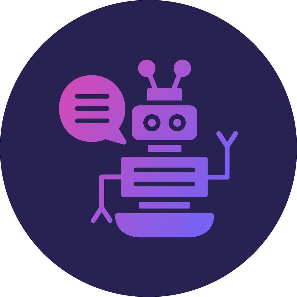 Robot Assistant Glyph Gradient Circle Icon Design vector