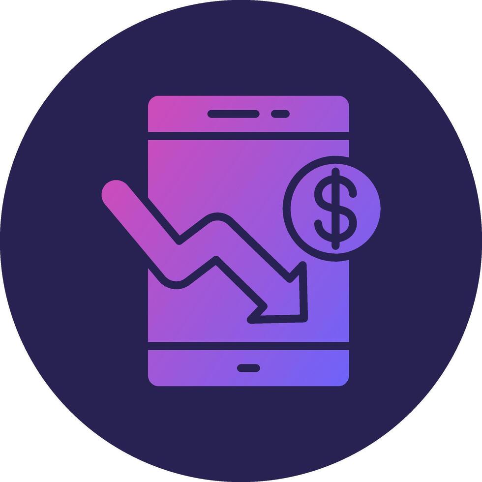 Smartphone Glyph Gradient Circle Icon Design vector