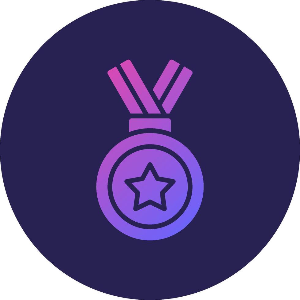 Medal Glyph Gradient Circle Icon Design vector
