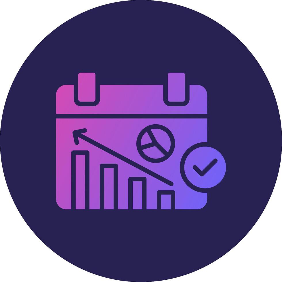 Data Analysis Glyph Gradient Circle Icon Design vector