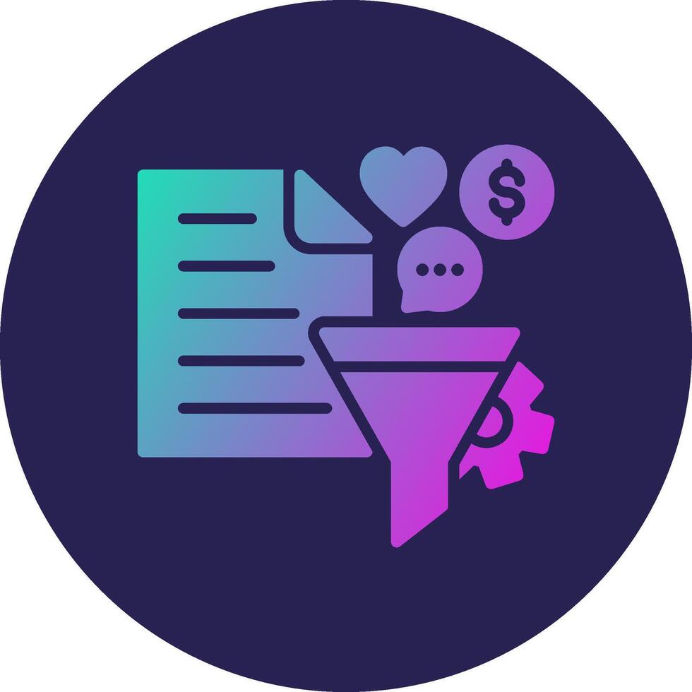 Content Curation Glyph Gradient Circle Icon Design vector