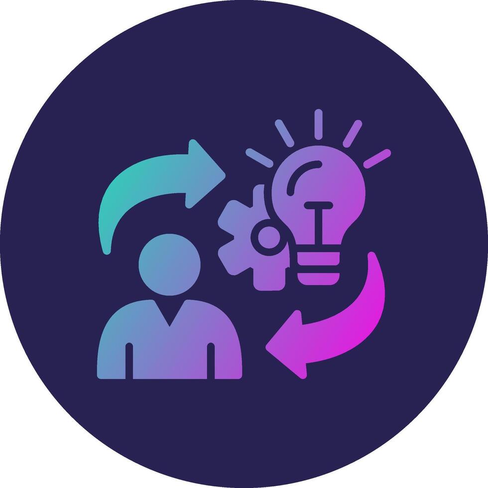 Creative Glyph Gradient Circle Icon Design vector