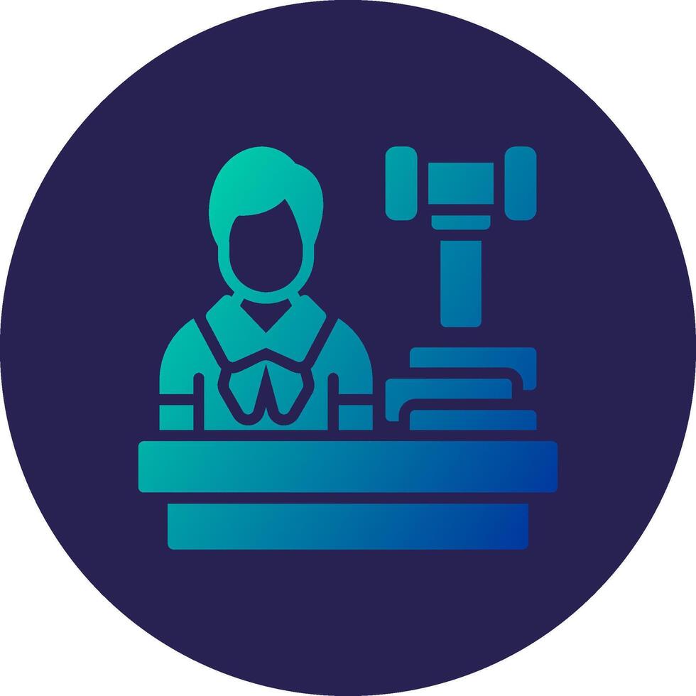 Male Judge Glyph Gradient Circle Icon Design vector