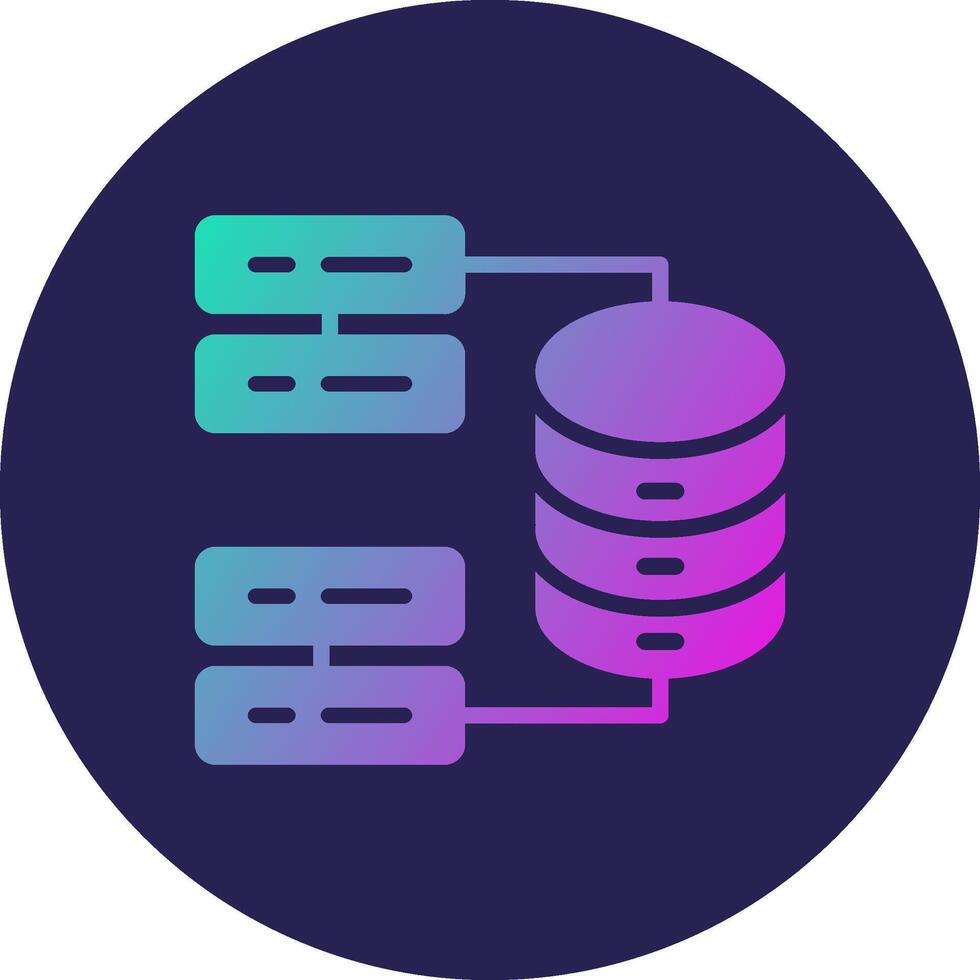 Database Glyph Gradient Circle Icon Design vector