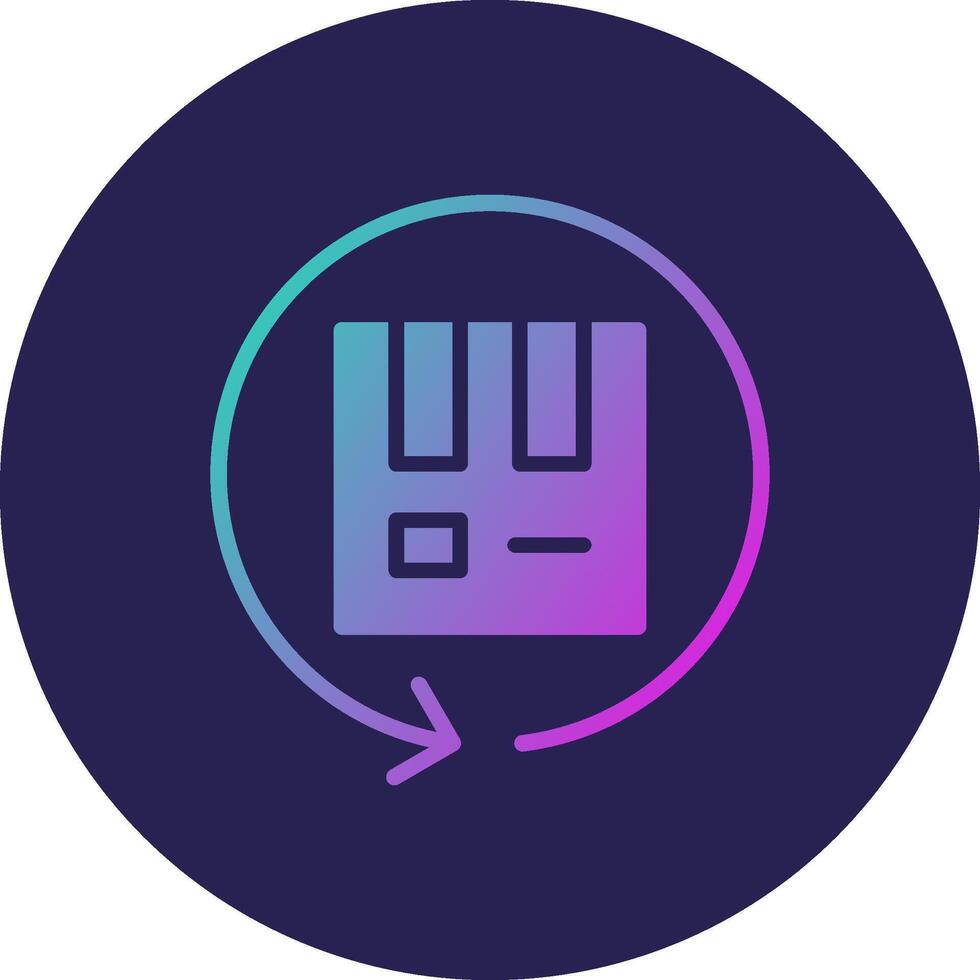 Return Box Glyph Gradient Circle Icon Design vector