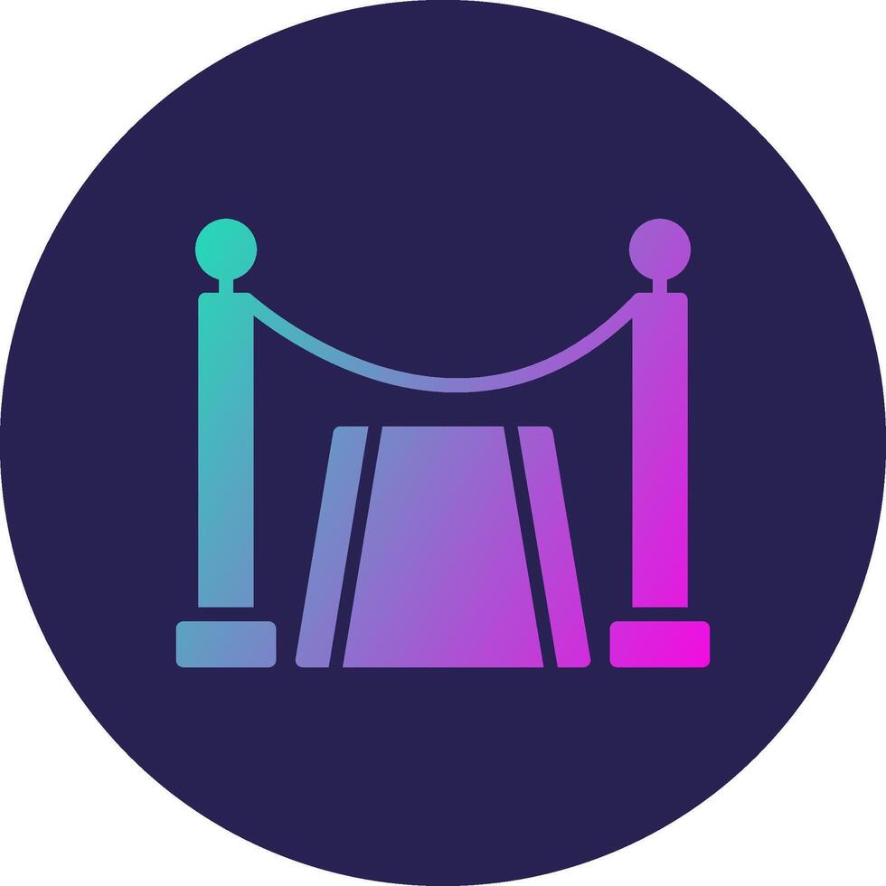 Red Carpet Glyph Gradient Circle Icon Design vector