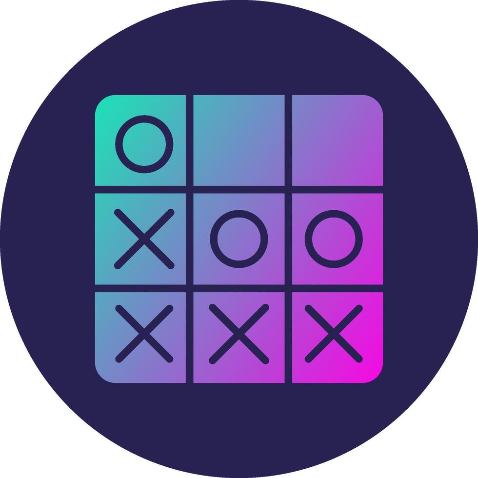 Tic Tac Toe Glyph Gradient Circle Icon Design vector