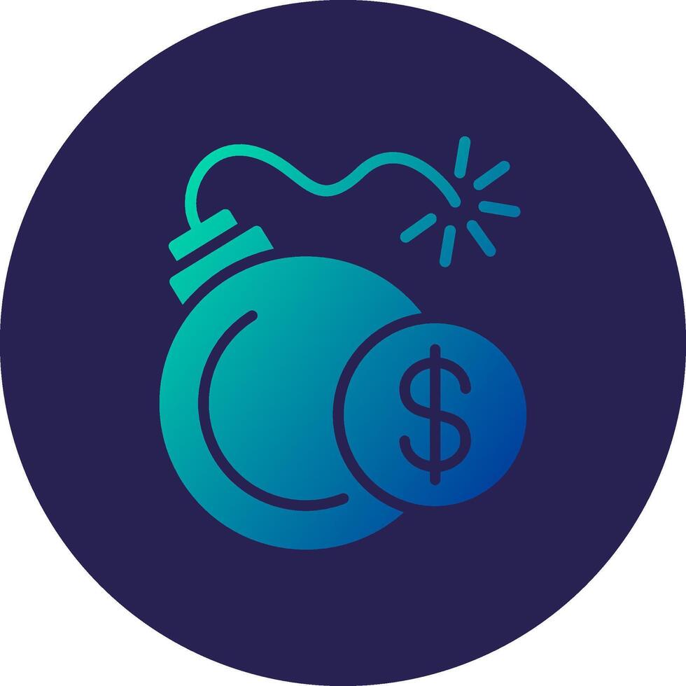 Bomb Glyph Gradient Circle Icon Design vector