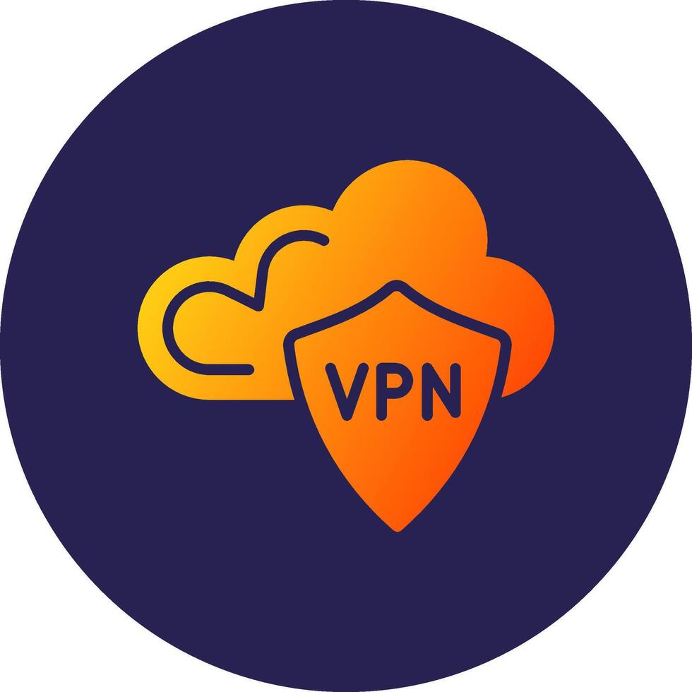 Virtual Private Network Glyph Gradient Circle Icon Design vector