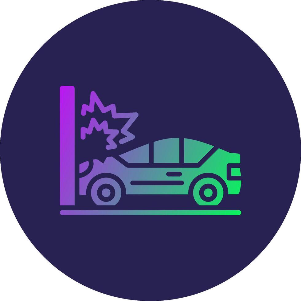 Accident Glyph Gradient Circle Icon Design vector