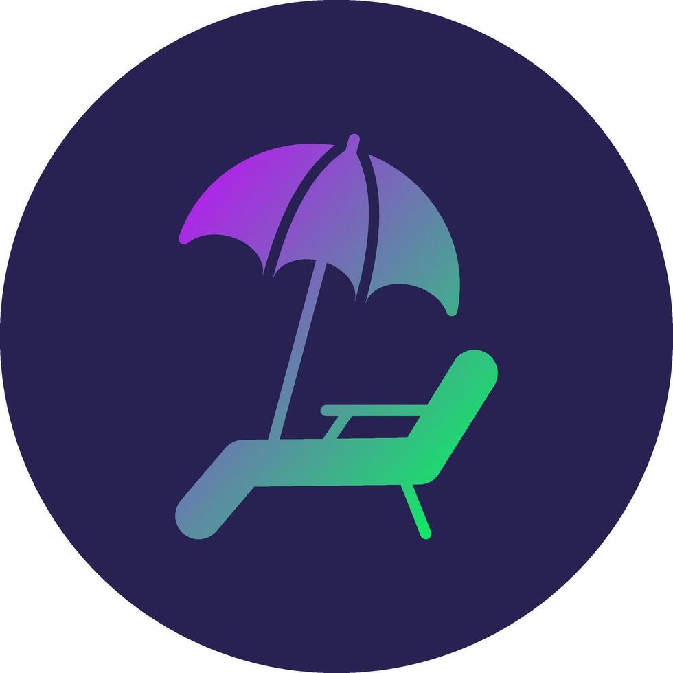 Beach Umbrella Glyph Gradient Circle Icon Design vector